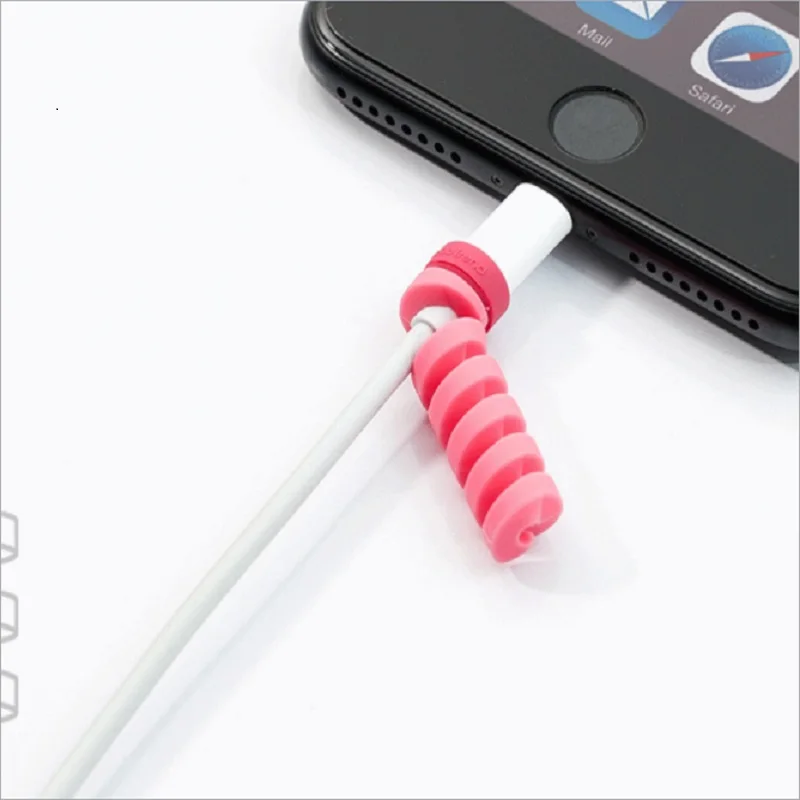 

10Pcs Colorful Flexible Spiral Tube Cable Winder Protector Wire Cord Organizer Protetor for Apple Watch iPhone Charging Cable