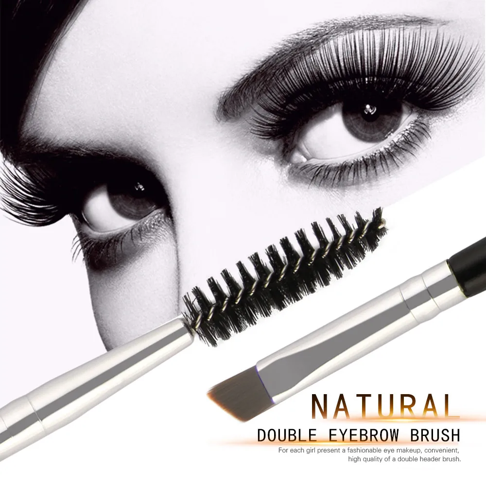 MSQ кисть Duo Brow Кисть для макияжа с деревянной ручкой двухсторонняя плоская угловая кисть для бровей Z4