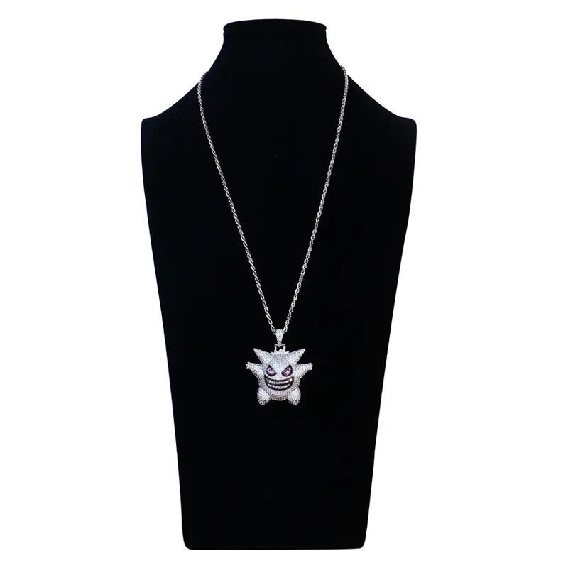 pingente cúbico zircão colar de cobre iced