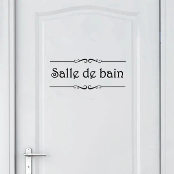 

Porte Salle de bain et Toilettes Wall Sticker French Bathroom Toilet Door Wallpaper Mural Decals Vinyl Wall Sticker Home Decor