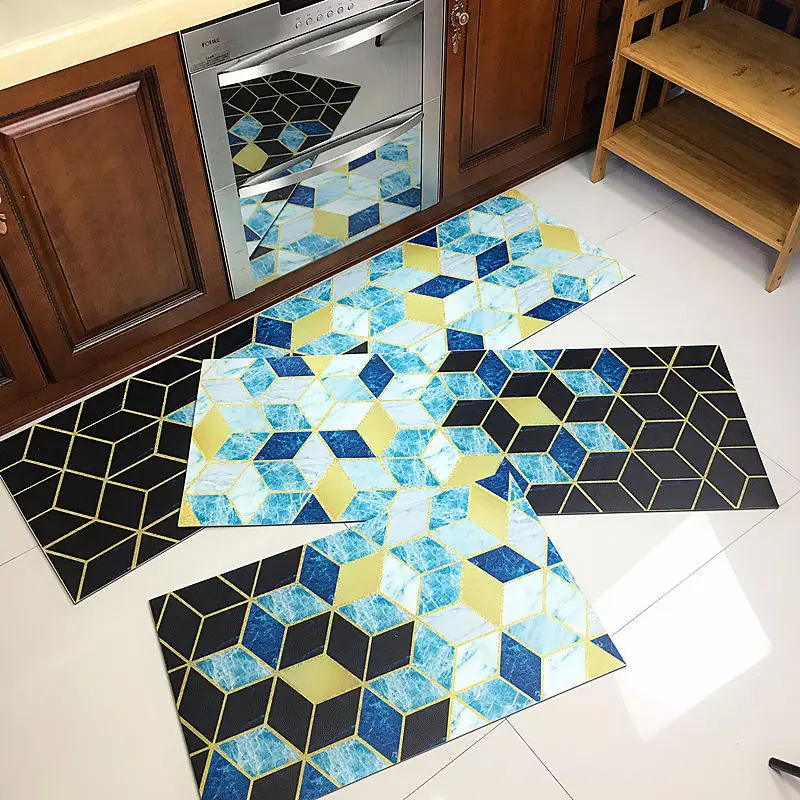 

Kitchen Bathroom Antiskid Floor Mat Home Entrance Hallway Carpet Doormat 3D Printed Bedroom Area Rugs For Living Room Carpets