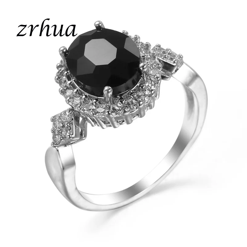 ZRHUA для женщин Мода 925 пробы серебряные ювелирные изделия кольца для свадьбы/Engagements Большая распродажа палец 4 зубцами фианит