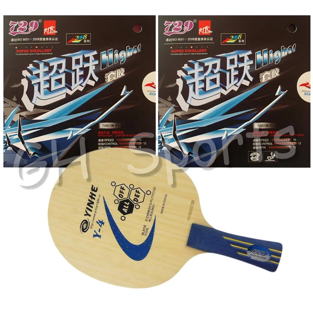 

Original Pro Table Tennis Combo Racket: YINHE Galaxy Y- 4 Blade with 2x RITC729 Higher Rubbers Long shakehand FL