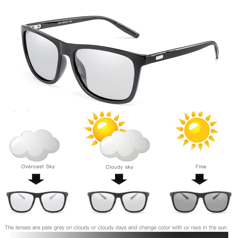 Новые мужские фотохромные солнцезащитные очки для вождения на открытом воздухе, мужские Поляризованные поляризованные солнцезащитные очки