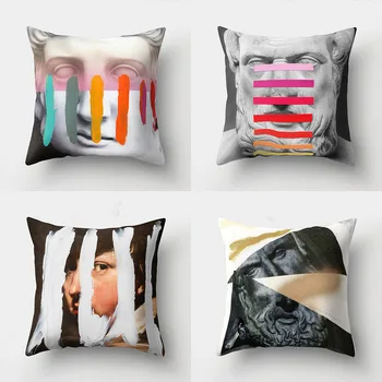 

Creative Character Style Pillow Case Decorative Square Zippered Pillowcase Housse de coussin For Home