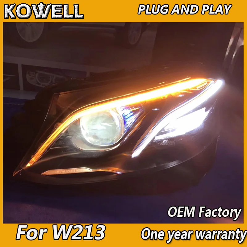 Автомобильный Стайлинг для Benz W213 светодиодный налобный фонарь для E200 260 280 3002017 фары все светодиодный налобный фонарь DRL Bi-светодиодный объектив