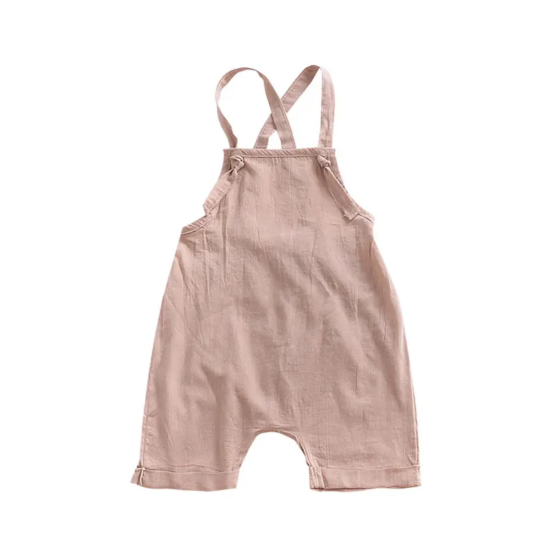 

Summer Cute Newborn Baby Girls Solid Color Linen Cotton Romper Jumpsuit Outfits Children Boys Clothes 0-24M