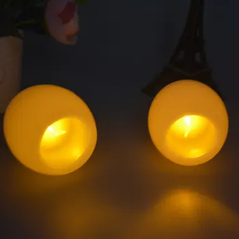 

Set of 2 Creative Round Ball Flameless LED Candles Lamp Night Lights Mini Electronic Candle Light for Wedding Party