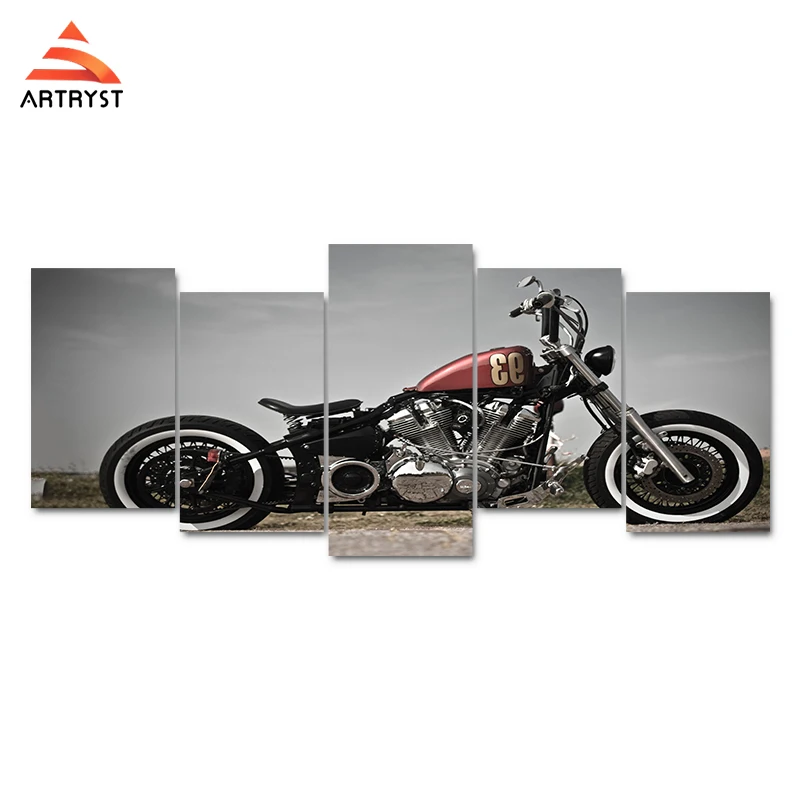 Artryst 5 panel HD printed painting harley bike Motorcycle canvas