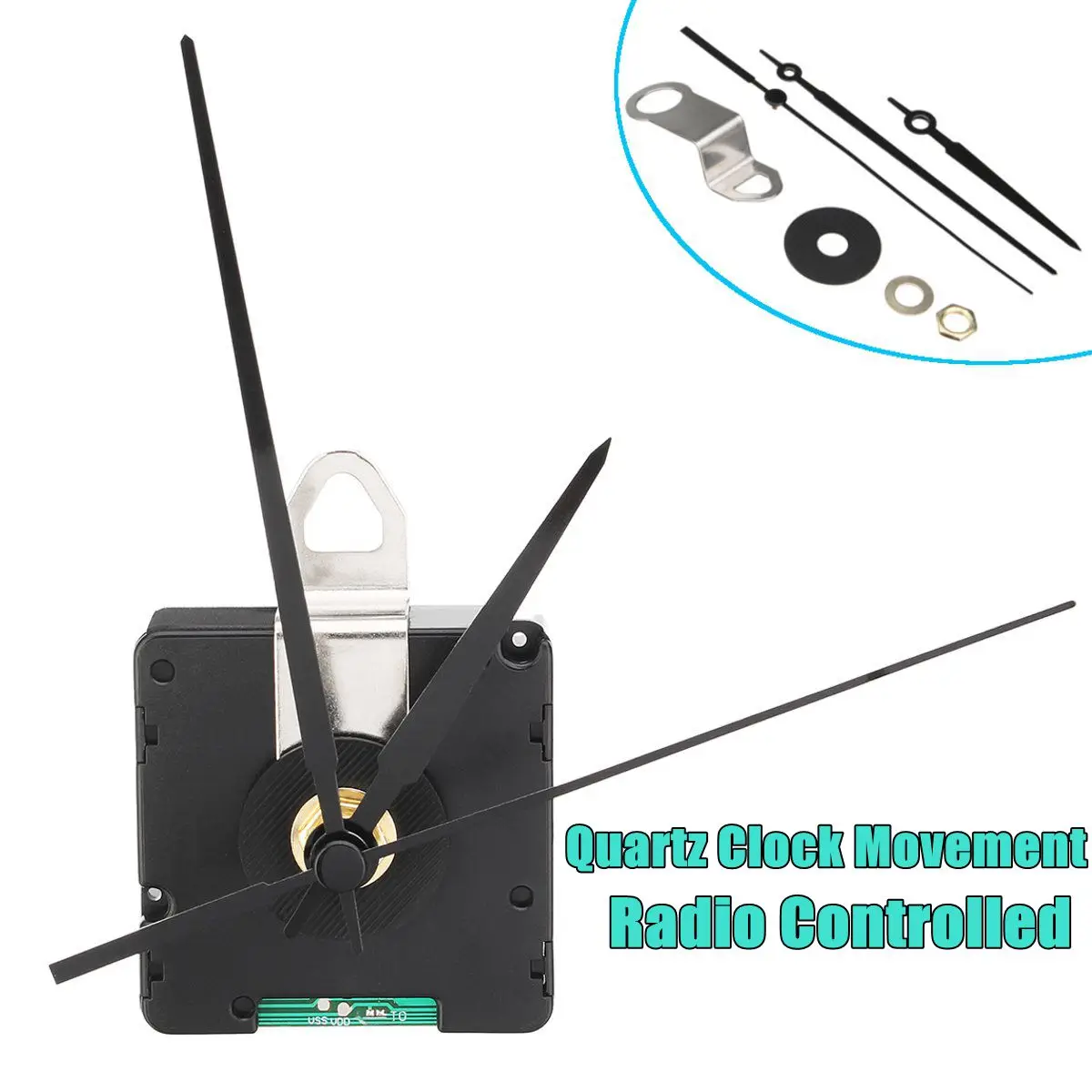 DIY Quartz Clock Movement Radio Controlled with Hour Minute Second Hand Replace Repair Parts Kit