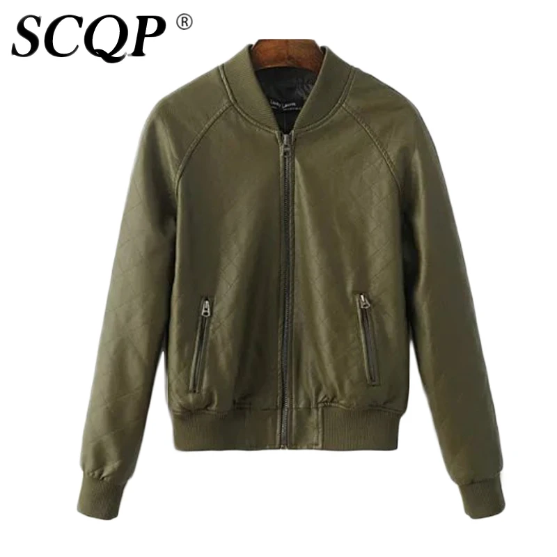 Popular Green Jacket with Leather Sleeves-Buy Cheap Green