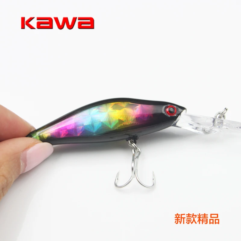 RUKE Fishing New Minnow Hard Baid Gan Hook рыба острый белый никель длинный/короткий язык 7cm7. 4g/6.5cm6.7g