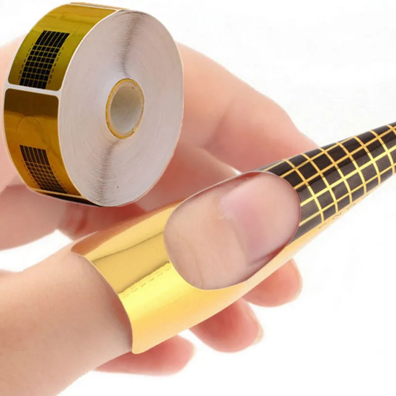 

LUOLLOVE 100 Pcs/Roll Nail Form Extension Sticker Guide Form DIY Nail Gel Curl Forms Nail Stickers Free Shipping