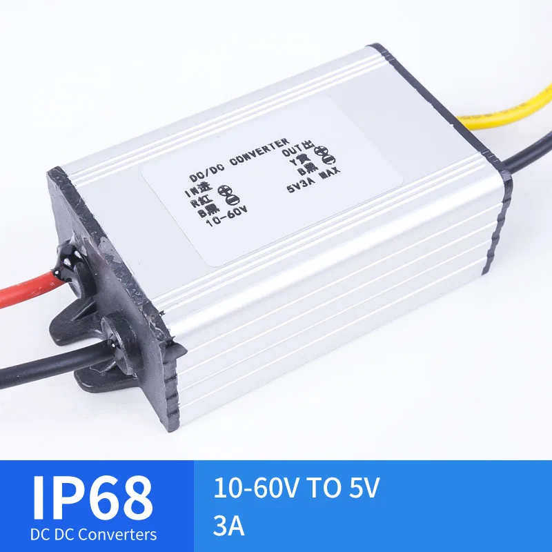 

10-60V TO 5V 3A DC Converter Waterproof Golf Cart Converter Reducer High Quality RCNUN CE RoHS