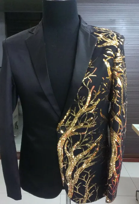 Певица пиджак мужской торжественное платье костюм Мужская одежда блестка Костюмы Одежда для танцор звезда производительность для ночного