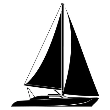 

12.1cm*14.2cm Sail Boat Fashion Car Styling Decoration Vinyl Car Sticker Black/Silver S3-5009