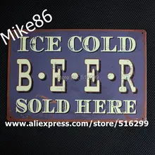 [Mike86] ледяное пиво продаются здесь Олово знак Книги по искусству украшения стены дома кафе-бар Винтаж металлические знаки aa-23 заказ смешивания 20*30 см