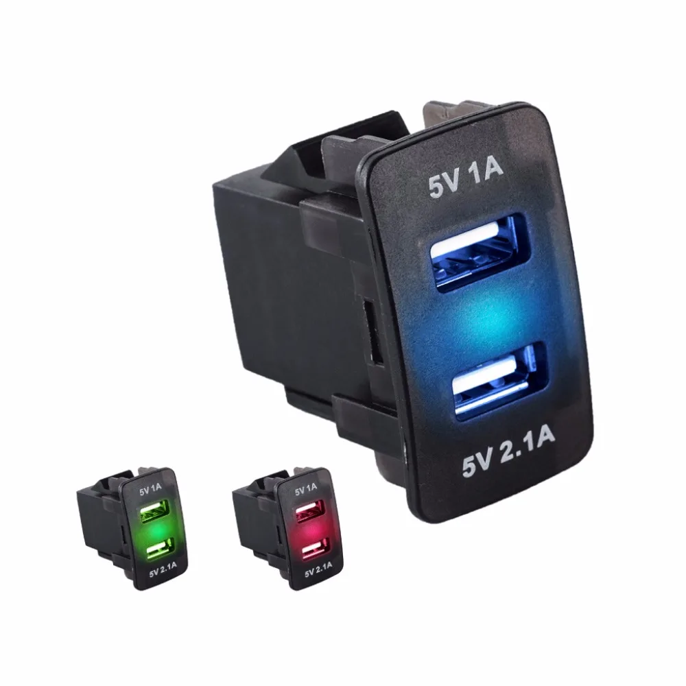 DC 12 فولت 24 فولت 2.1A المزدوج منفذ USB LED مأخذ شاحن السيارة محول الطاقة لهوندا