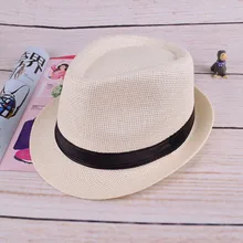 20152 летняя бумажная соломенная шляпа мужская Гангстерская шляпа атласный ремень пляжные шляпы соломенная шляпа-Панама мужская фетровая шляпа в стиле джаз шляпы