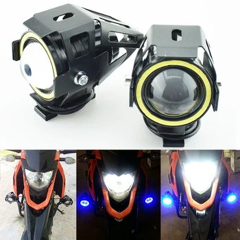 

Motorcycle work lights moto 12v 125w U7 angel eye lights led moto auxiliary fog spot lamp headlights spotlights car headlamp
