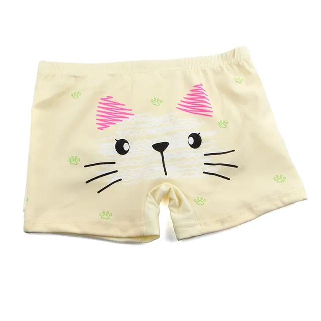 5pcs/lot Girls Cat Cartoon Boxer Shorts Spring Summer Ventilate Soft Underpant Underwear for 6 To 12 Years Old