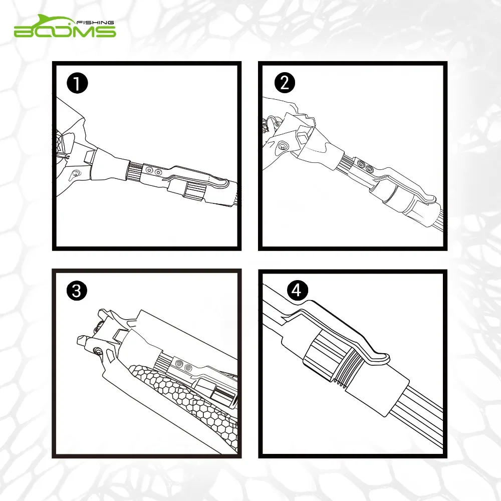 Booms Fishing N4 Складная рыболовная сачок с телескопической ручкой, компактная складная Сеть Нейлоновая Сетка 71-193 см рыболовные снасти