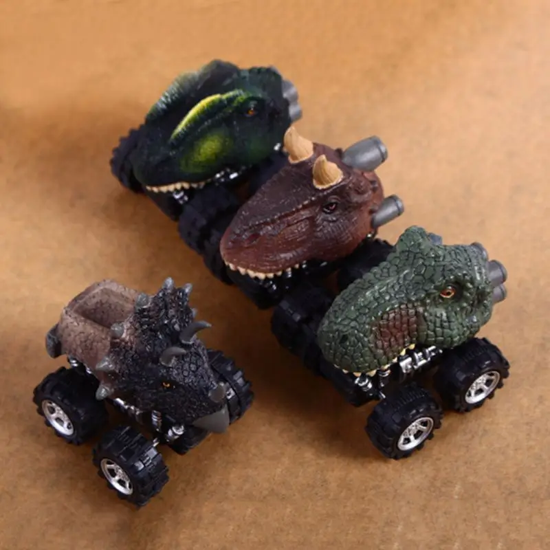 Детский подарок на день игрушечный динозавр модель Маленькая игрушечная машинка задняя часть автомобиля подарок Трицератопс