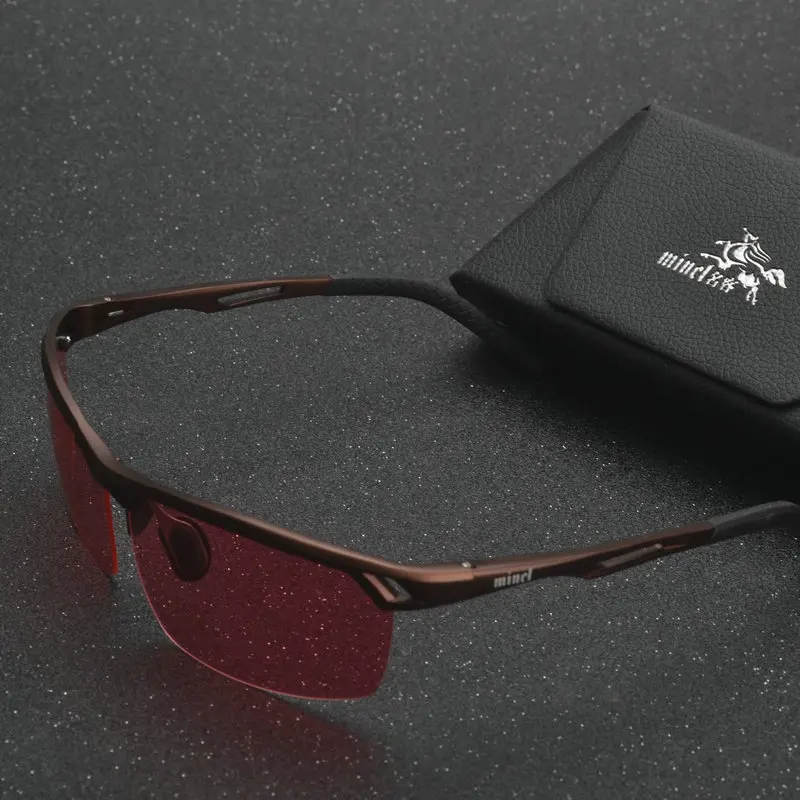 

MINCL/2017 Polarized Sunglasses Men Red Polarizing Lens Sun glasses Brightening Anti-reflective Light Absorption Anti Polar FML