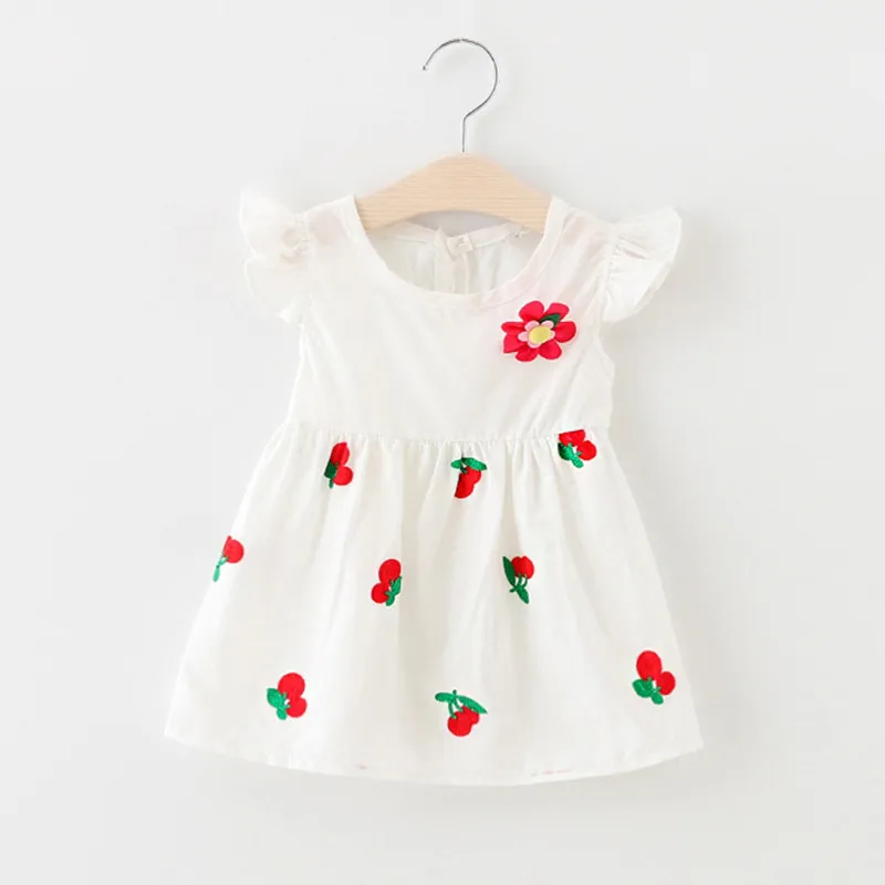 

Summer 2018 new girl cotton strawberry dress princess dress baby dress