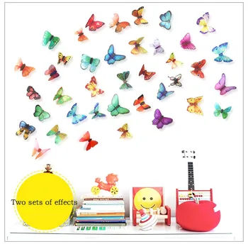 

PVC Naklejki Waterproof 3D Butterfly Wall Decor Background Art Wall Sticker Bedroom Decal Removable Pegatinas De Pared