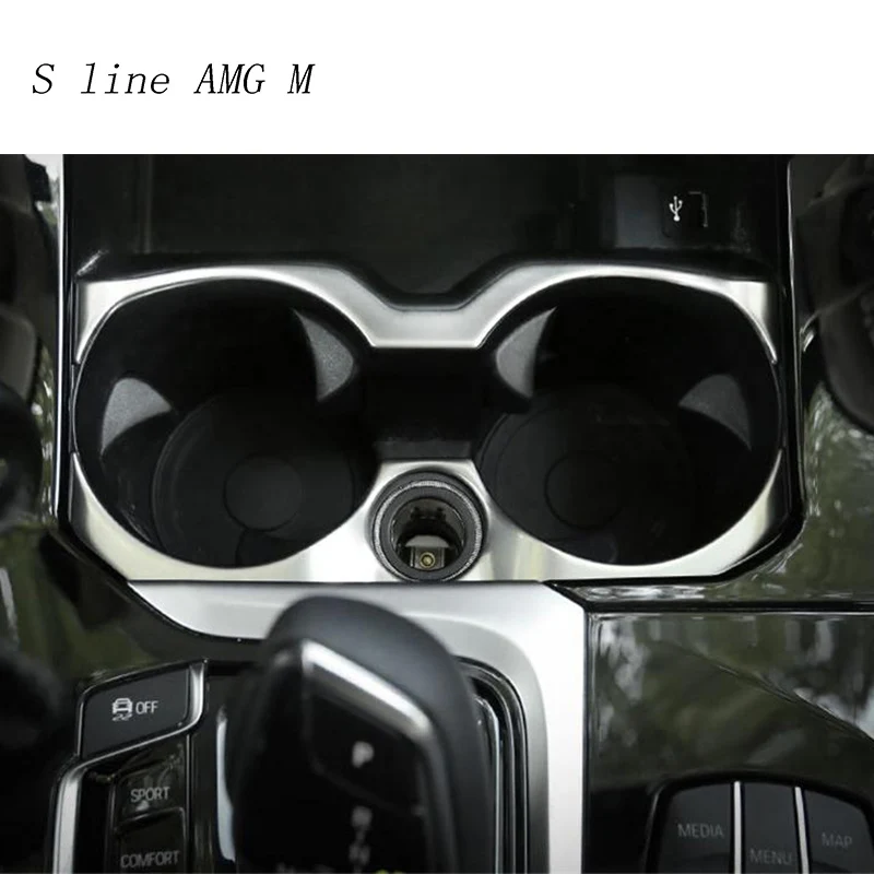 

Car Styling Interior Stainless Steel stickers Covers Water Cup Holder Panel Decoration Trim For BMW X3 G01 2018 Auto Accessories