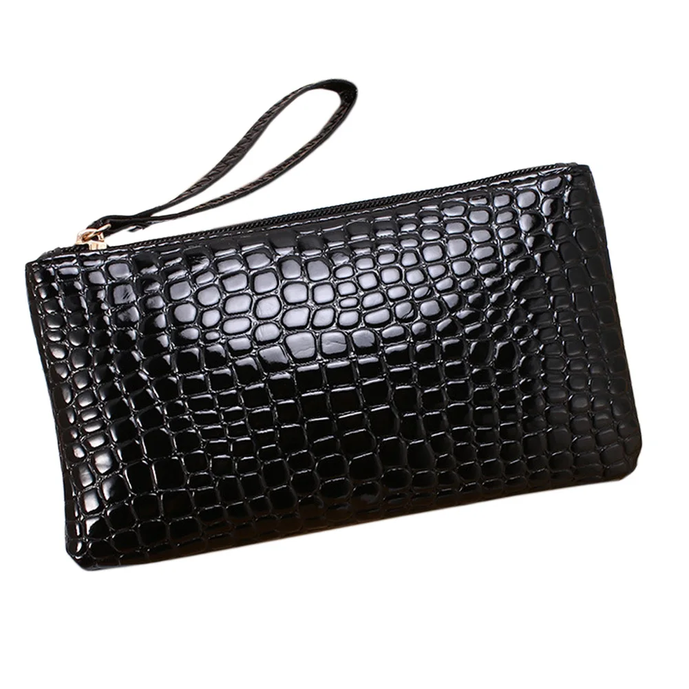 

Free shipping 2018 New Fashion Women Crocodile Leather Clutch Bag high quality Coin Purse Women small wallet coin purse