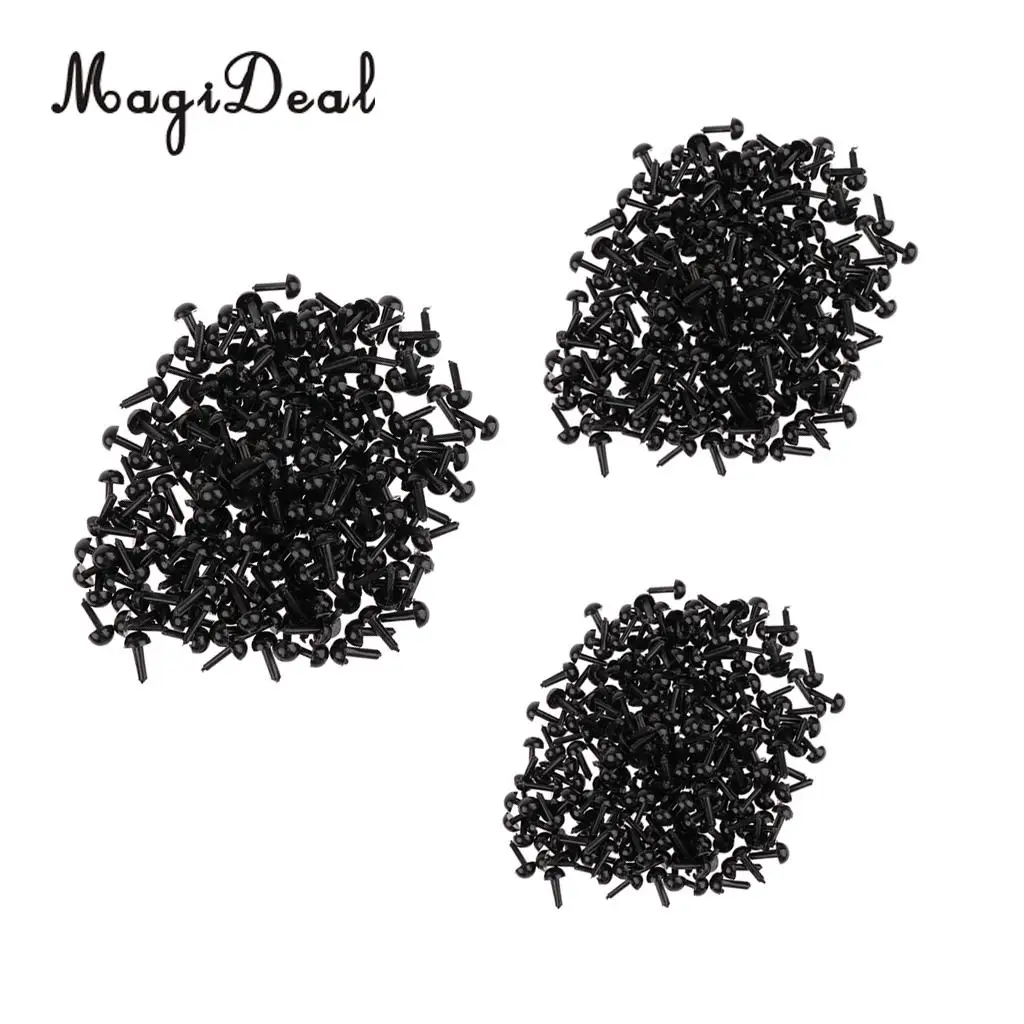 600 Pieces Black Plastic Safety Eyes for Teddy Bear Doll Animal Toys Doll Accessories Card Making Home Decoration 3 4 5MM