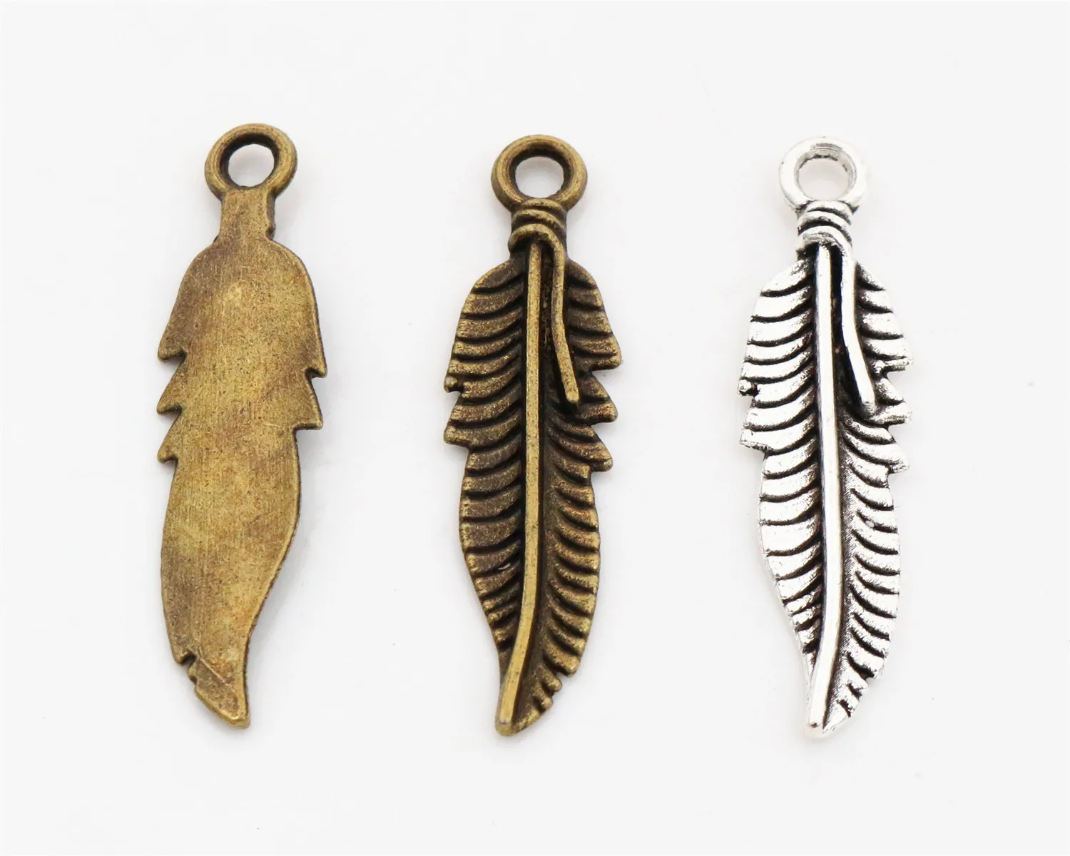 

37x10mm 20pcs Antique Bronze and Antique Silver Plated Leaf Style Handmade Charms Pendant:DIY for bracelet necklace