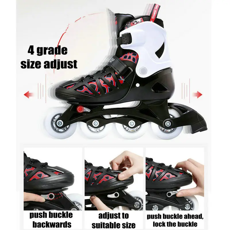 4 عجلات مراهقون الأسطوانة الزلاجات ، ABEC-7 الصامتة المحور تحمل مضمنة ، الصامتة بو عجلة الأسطوانة الموافقة SGS اختبار