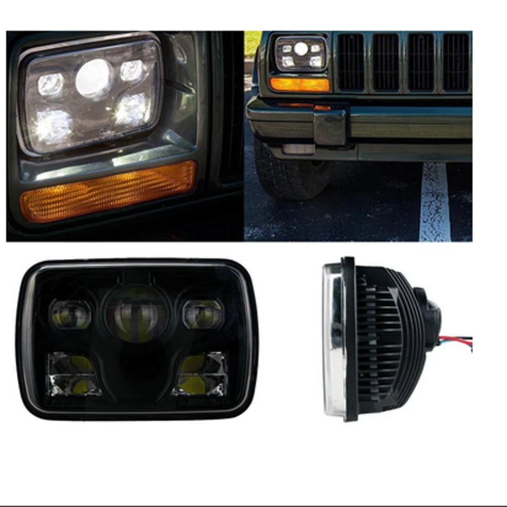 5"x7" Square LED Headlights Projector with High/Low Beam DRL Driving