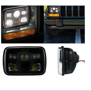 

5"x7" Square LED Headlights Projector with High/Low Beam DRL Driving Lamp For Truck Jeep Offroad Car