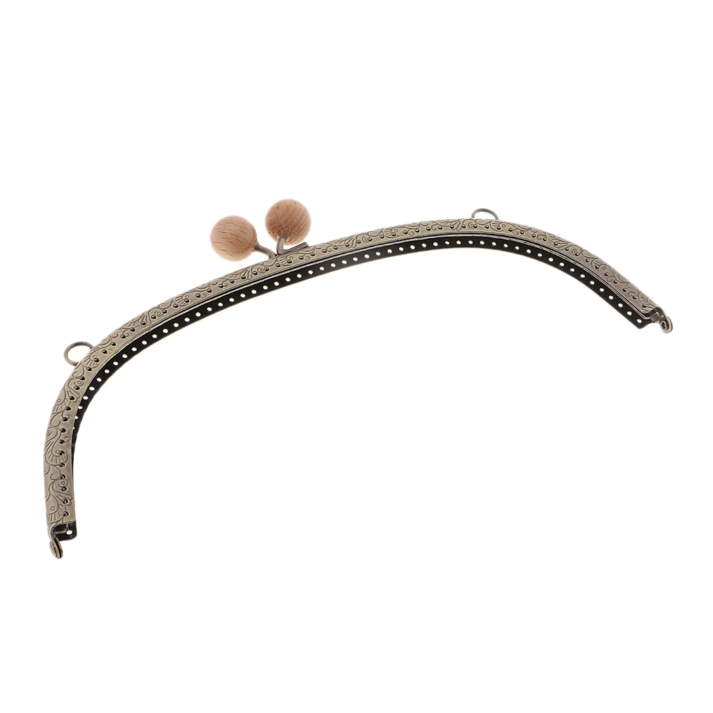  24.5cm Metal Arch Frame Kiss Clasp Lock Bead Head for DIY Handbag Purse Coin Bag