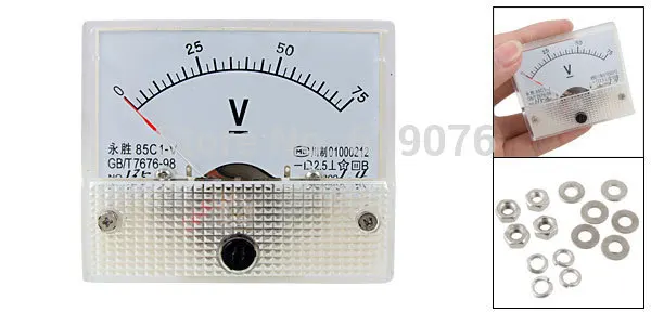 DC Analog Meter Panel 75V  Current Voltage Meter 85C1 0-75V Gauge