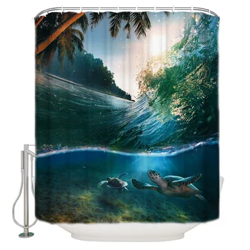 

Turtle Coconut Fabric Shower Curtains Bathroom Accessories Shower Curtain Liner Shower Curtains Childrens Floral Girls Hotel