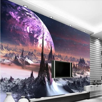 

beibehang vinilo pared Custom Fashion Fantasy Universe Starry Sky Wallpaper Home Decoration TV Background Wall papel de parede