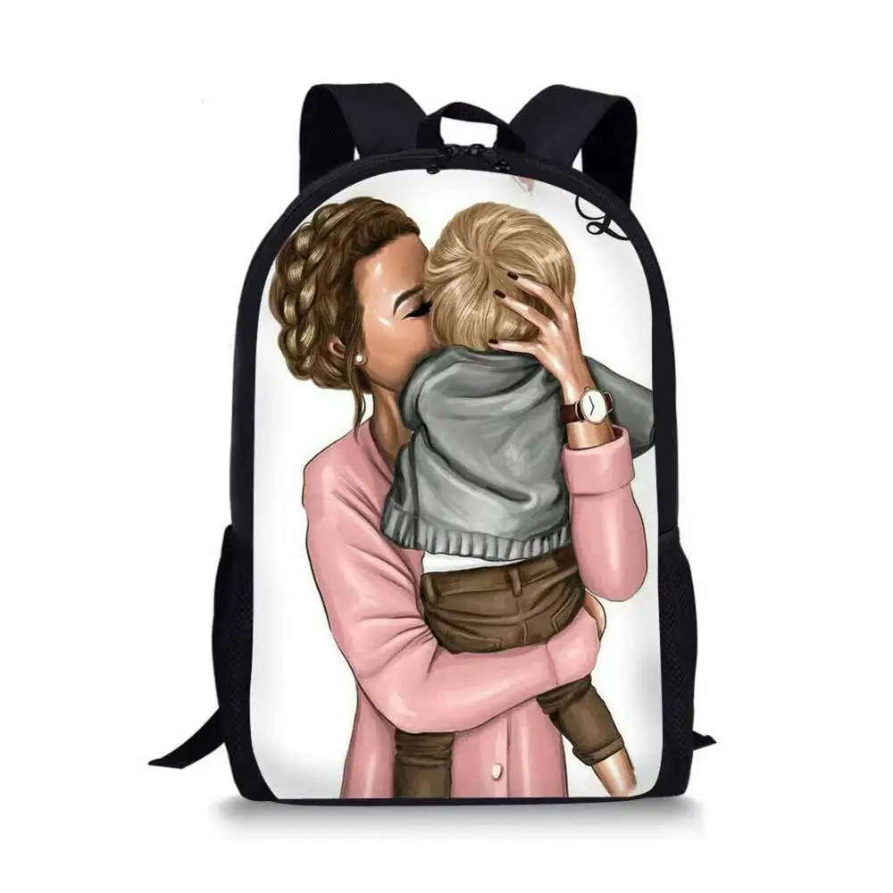 FORUDESIGNS/queen принцессы супер для мамы, одежда для малышей с принтом; Одинаковая одежда школьные сумки для девочек 3 шт./компл. Начальная школа сумка для детей школьного рюкзака - Цвет: YQ3987C