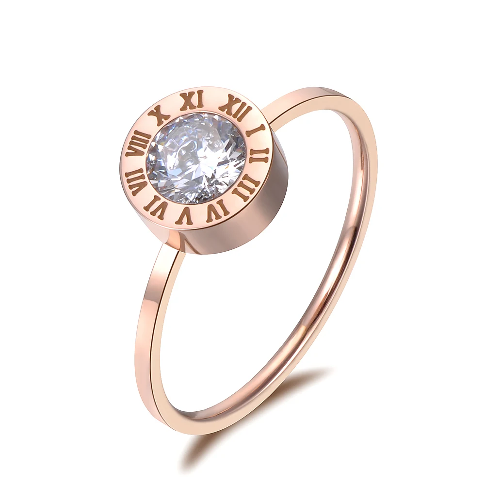 Lokaer Classic Round 2Ct Cubic Zirconia Pendant Necklace Earrings Ring Jewelry Sets Titanium Steel For Valentine’s Day SE007R