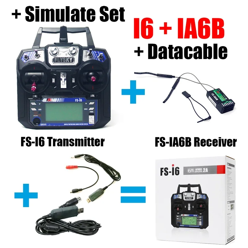 Наиболее популярные Flysky FS-i6 с FS-iA6B приемник 2.4 г 6ch transitter контроллер для Вертолет Самолет Quadcopter планер - Цвет: I6B Data Sim Cable