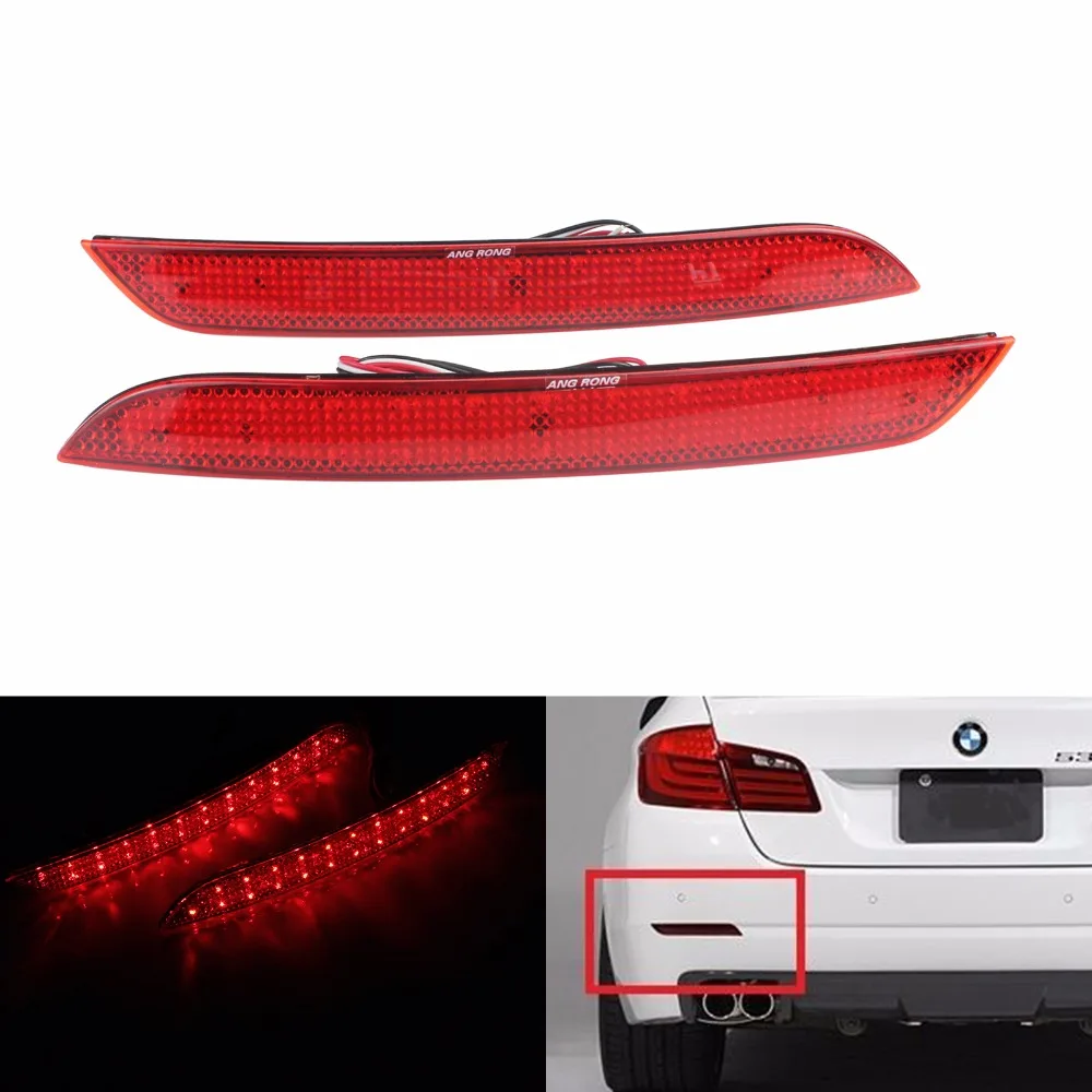 

ANGRONG 2x For BMW 5-series F10 F11 F182 Red LED Rear Bumper Reflector Brake Stop Reverse Tail Light(CA177)
