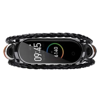 

OMESHIN Fashion Leather Beading Bracelet Strap Weave Braided Replacement For Xiaomi Mi Band 4 National Freedom Style 0713