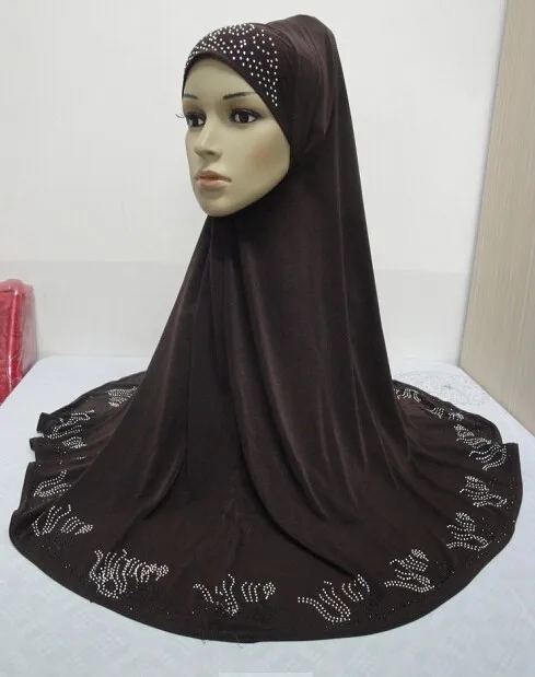H764a новейший большой размер мусульманский хиджаб со стразами, быстрая, разные цвета