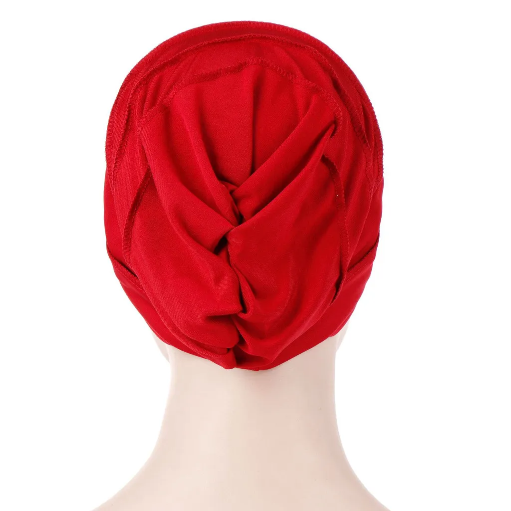 Спальное место# H5 Новая модная женская индийская шляпа мусульманская гофрированная раковая химиотерапия шляпа бини шарф Тюрбан головной убор шапка
