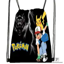 Custom Pokemon походная сумка на шнурке Cute Daypack Kids Satchel(черная спина) 31x40 cm#180612-02-32