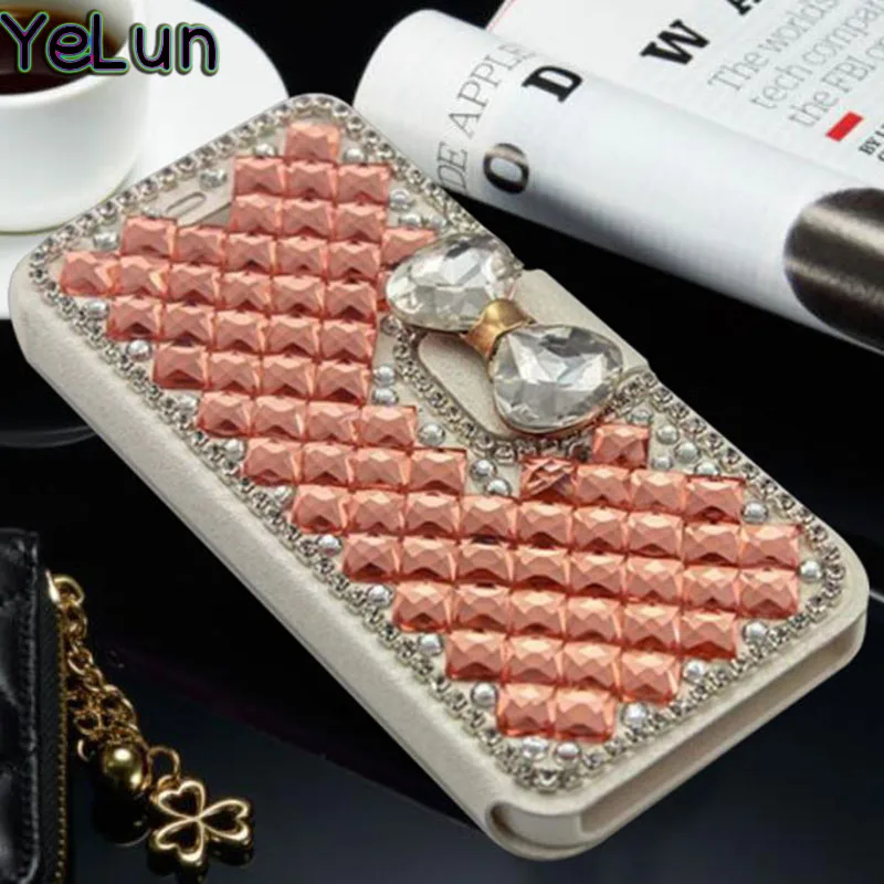 

YeLun Luxury Girl Woman Lady Bowknot Unicorn Flip Leather Wallet Diamond Phone Cover Case For Alcatel 5/5086A/5086Y/5086D